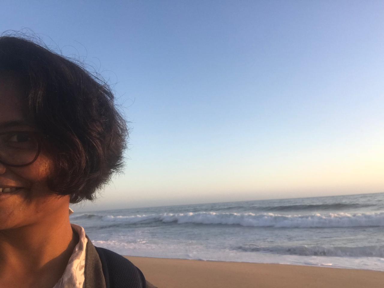 Aria, The Cosmic Healer, by the ocean